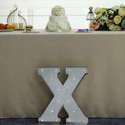 1.7 ft Lighted Metal Marquee Silver Light Up Letter