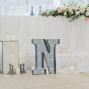 1.7 ft Lighted Metal Marquee Silver Light Up Letter