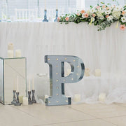 1.7 ft Lighted Metal Marquee Silver Light Up Letter