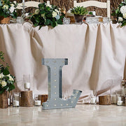 1.7 ft Lighted Metal Marquee Silver Light Up Letter