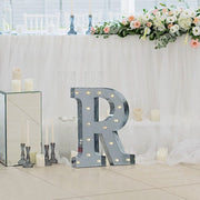 1.7 ft Lighted Metal Marquee Silver Light Up Letter