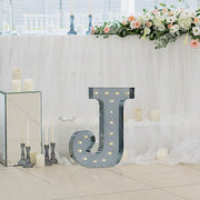 1.7 ft Lighted Metal Marquee Silver Light Up Letter