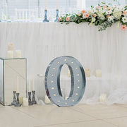 1.7 ft Lighted Metal Marquee Silver Light Up Letter