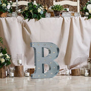 1.7 ft Lighted Metal Marquee Silver Light Up Letter