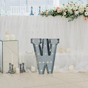 1.7 ft Lighted Metal Marquee Silver Light Up Letter