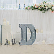 1.7 ft Lighted Metal Marquee Silver Light Up Letter