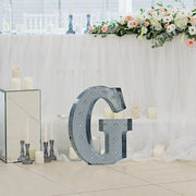 1.7 ft Lighted Metal Marquee Silver Light Up Letter