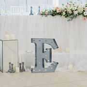 1.7 ft Lighted Metal Marquee Silver Light Up Letter