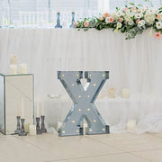 1.7 ft Lighted Metal Marquee Silver Light Up Letter