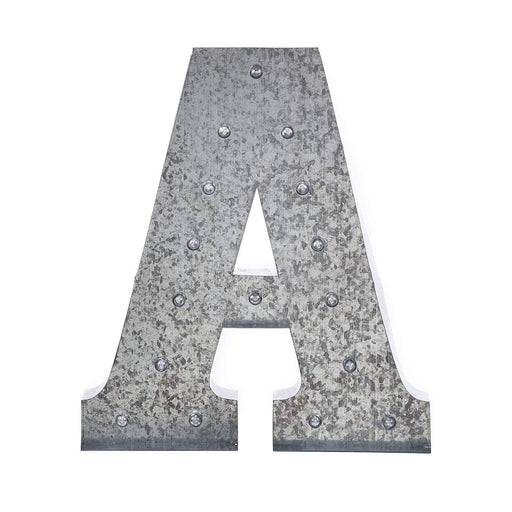 1.7 ft Lighted Metal Marquee Silver Light Up Letter WOD_METLTR01_20_A