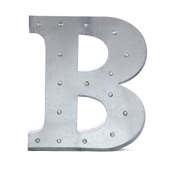 1.7 ft Lighted Metal Marquee Silver Light Up Letter WOD_METLTR01_20_B