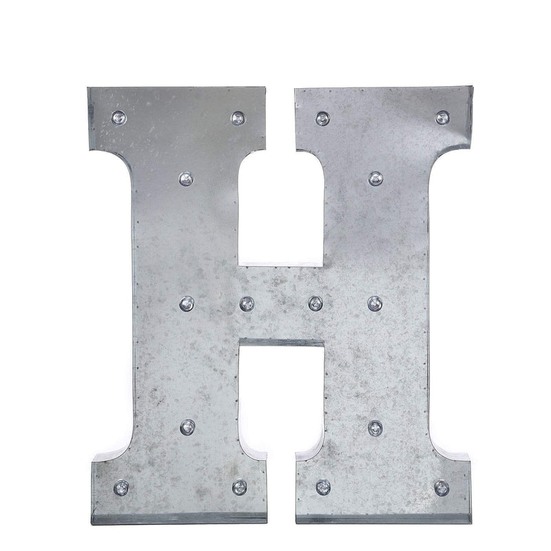 1.7 ft Lighted Metal Marquee Silver Light Up Letter WOD_METLTR01_20_H