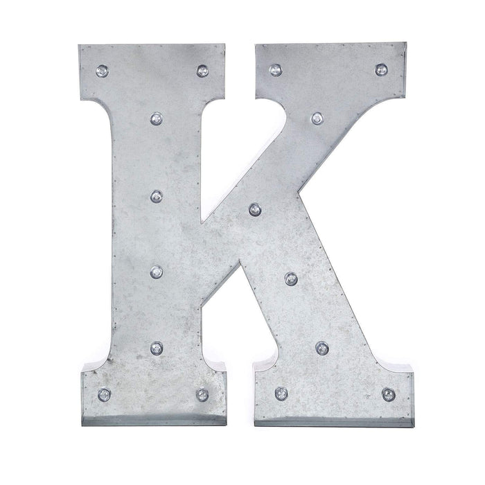 1.7 ft Lighted Metal Marquee Silver Light Up Letter WOD_METLTR01_20_K