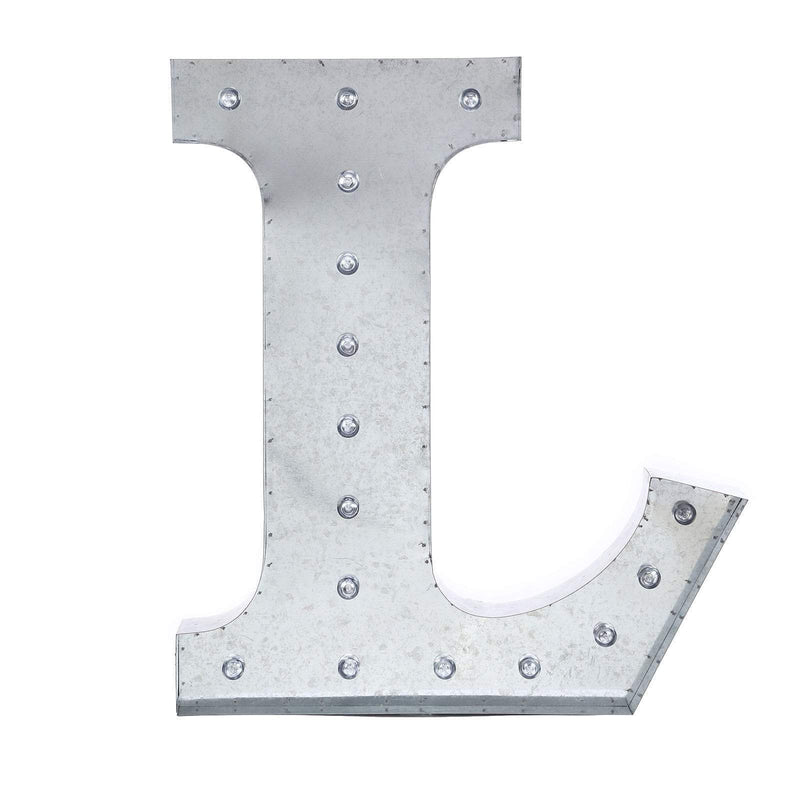 1.7 ft Lighted Metal Marquee Silver Light Up Letter WOD_METLTR01_20_L