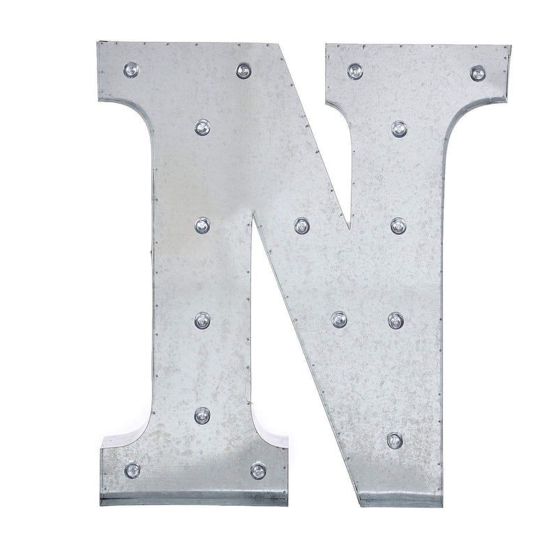 1.7 ft Lighted Metal Marquee Silver Light Up Letter WOD_METLTR01_20_N