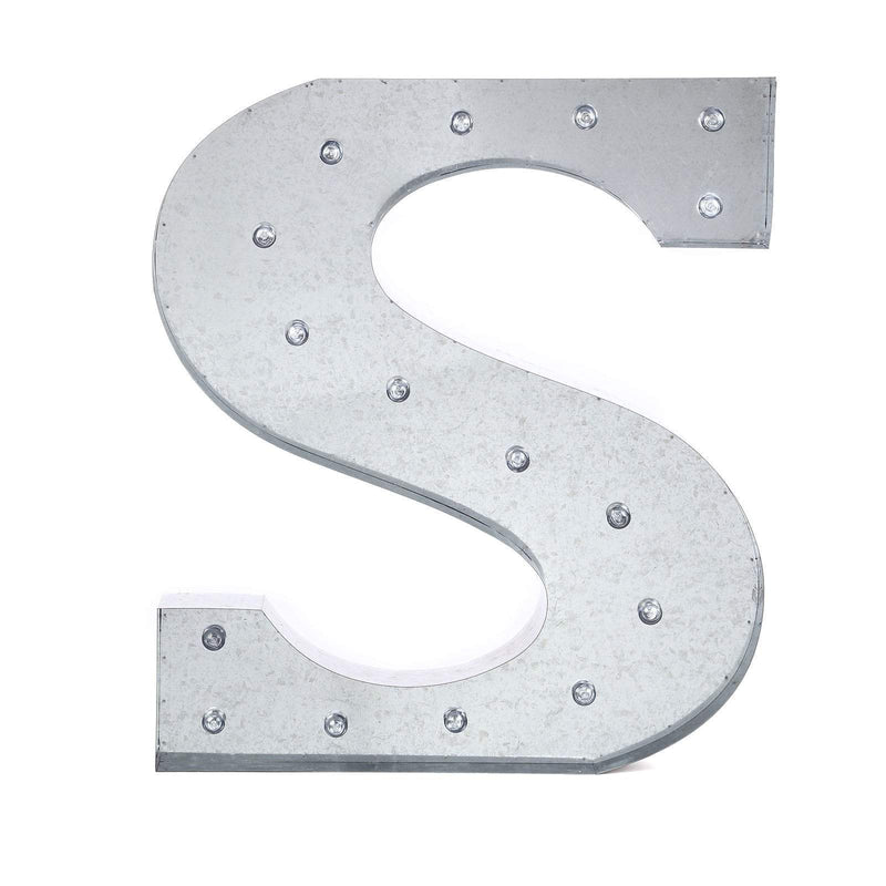 1.7 ft Lighted Metal Marquee Silver Light Up Letter WOD_METLTR01_20_S