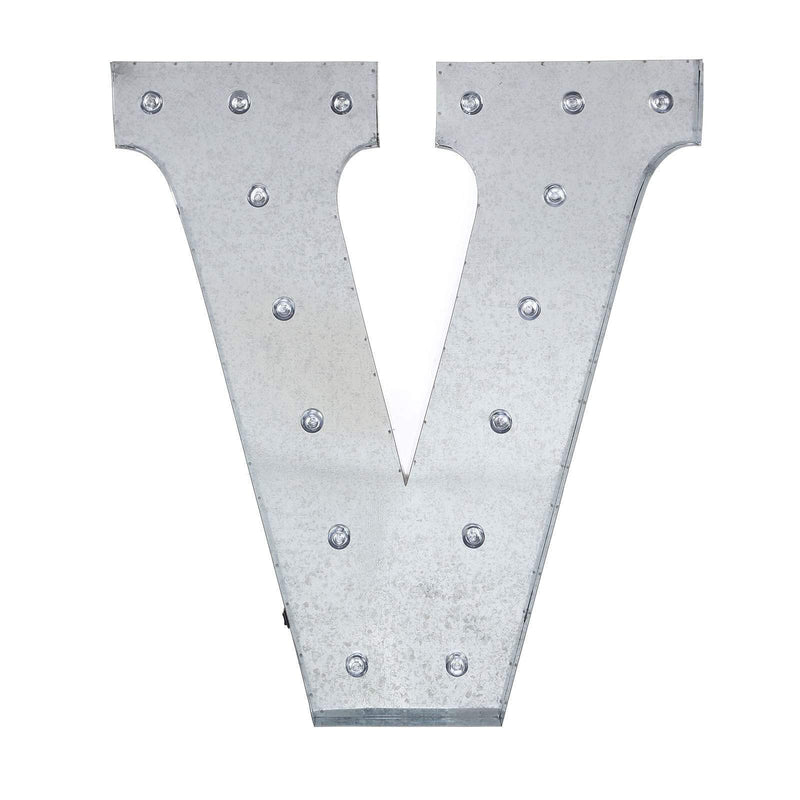 1.7 ft Lighted Metal Marquee Silver Light Up Letter WOD_METLTR01_20_V