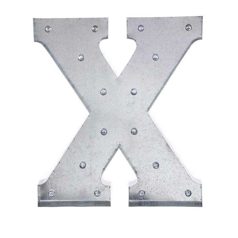 1.7 ft Lighted Metal Marquee Silver Light Up Letter WOD_METLTR01_20_X