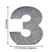 1.7 ft Lighted Metal Marquee Silver Light Up Numbers