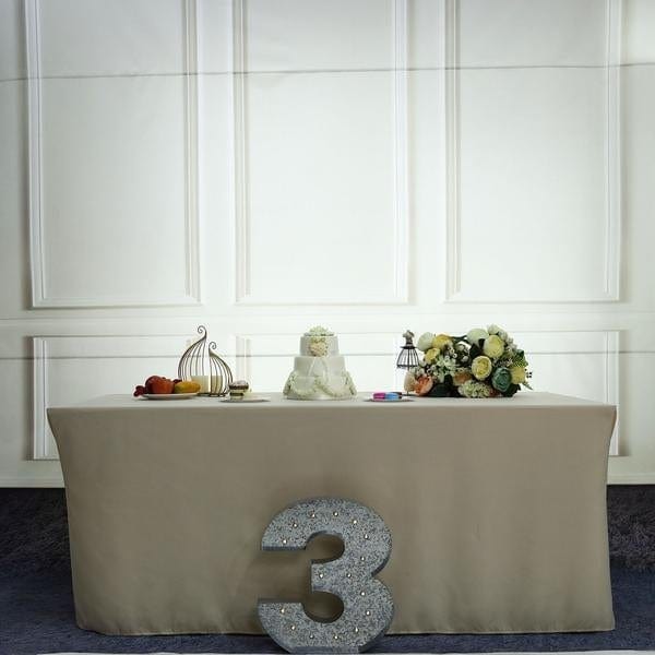 1.7 ft Lighted Metal Marquee Silver Light Up Numbers