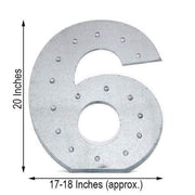 1.7 ft Lighted Metal Marquee Silver Light Up Numbers