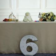 1.7 ft Lighted Metal Marquee Silver Light Up Numbers