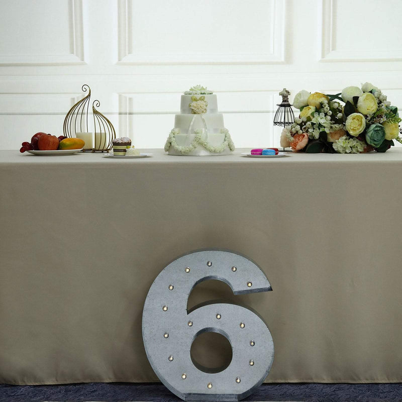 1.7 ft Lighted Metal Marquee Silver Light Up Numbers