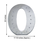 1.7 ft Lighted Metal Marquee Silver Light Up Numbers