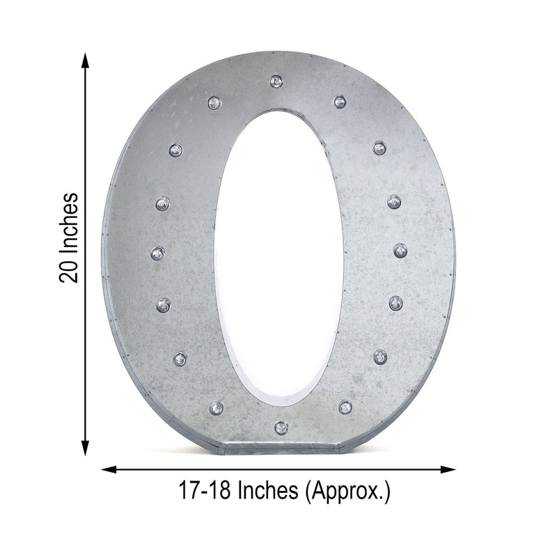 1.7 ft Lighted Metal Marquee Silver Light Up Numbers