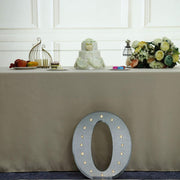 1.7 ft Lighted Metal Marquee Silver Light Up Numbers