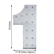 1.7 ft Lighted Metal Marquee Silver Light Up Numbers