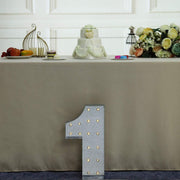 1.7 ft Lighted Metal Marquee Silver Light Up Numbers