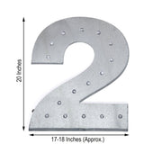 1.7 ft Lighted Metal Marquee Silver Light Up Numbers