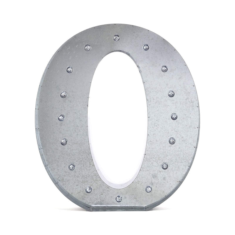 1.7 ft Lighted Metal Marquee Silver Light Up Numbers WOD_METLTR01_20_0