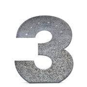 1.7 ft Lighted Metal Marquee Silver Light Up Numbers WOD_METLTR01_20_3