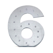 1.7 ft Lighted Metal Marquee Silver Light Up Numbers WOD_METLTR01_20_6