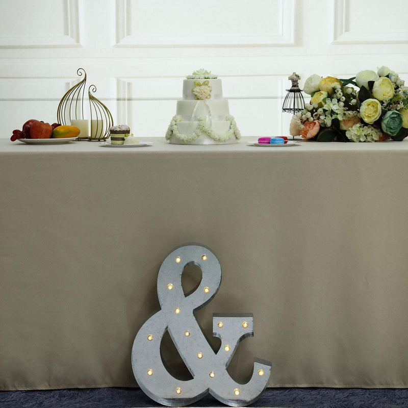 1.7 ft Lighted Metal Marquee Silver Light Up Symbols