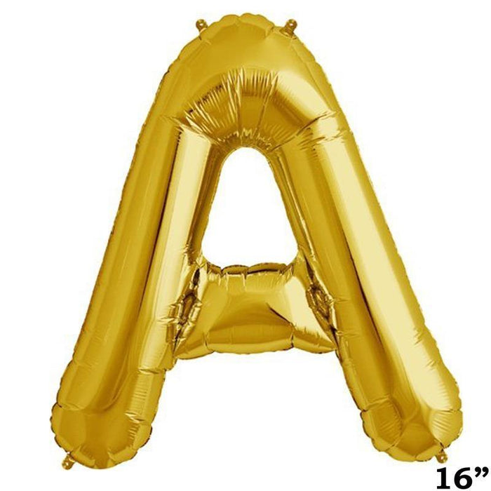 1 pc 16" Mylar Foil Balloon - Gold Letters BLOON_16GD_A