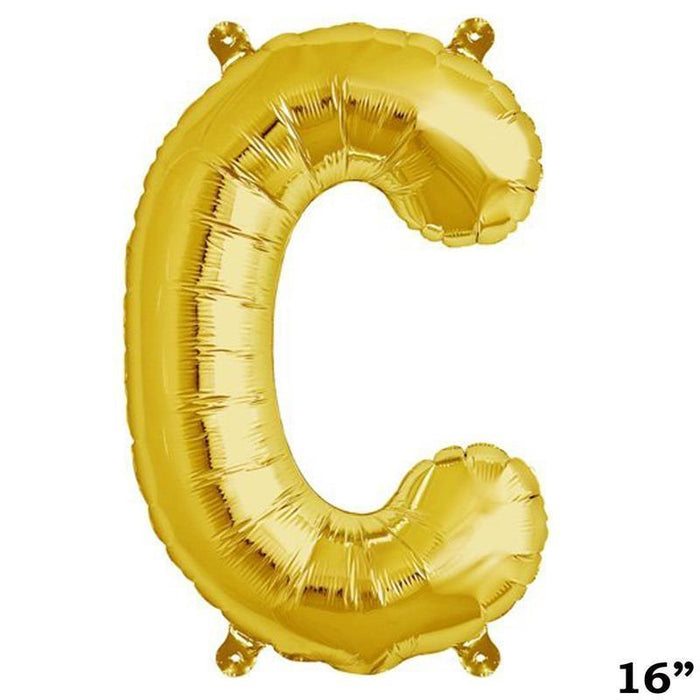 1 pc 16" Mylar Foil Balloon - Gold Letters BLOON_16GD_C