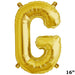 1 pc 16" Mylar Foil Balloon - Gold Letters BLOON_16GD_G