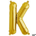 1 pc 16" Mylar Foil Balloon - Gold Letters BLOON_16GD_K