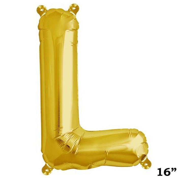 1 pc 16" Mylar Foil Balloon - Gold Letters BLOON_16GD_L