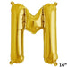 1 pc 16" Mylar Foil Balloon - Gold Letters BLOON_16GD_M