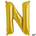 1 pc 16" Mylar Foil Balloon - Gold Letters BLOON_16GD_N