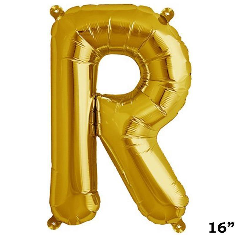 1 pc 16" Mylar Foil Balloon - Gold Letters BLOON_16GD_R