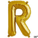 1 pc 16" Mylar Foil Balloon - Gold Letters BLOON_16GD_R