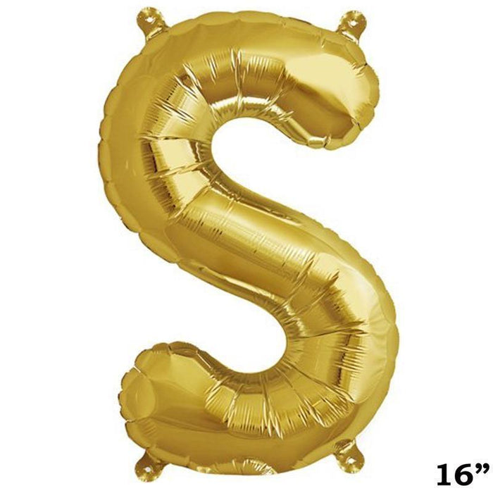 1 pc 16" Mylar Foil Balloon - Gold Letters BLOON_16GD_S
