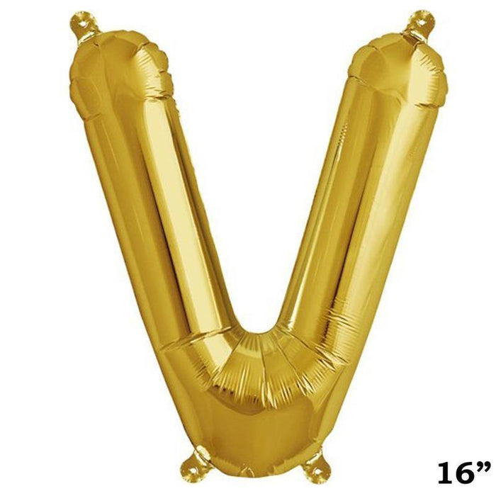 1 pc 16" Mylar Foil Balloon - Gold Letters BLOON_16GD_V