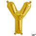 1 pc 16" Mylar Foil Balloon - Gold Letters BLOON_16GD_Y
