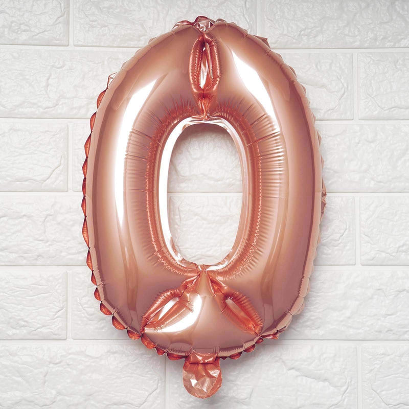 1 pc 16" Mylar Foil Balloon - Rose Gold Numbers